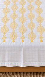Lakhnavi Handcrafted Cotton Chikankari Bedsheet Set - HONC0394523