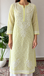 Women's Lucknowi Handcrafted Cotton Chikankari Kurti- HONC0392384