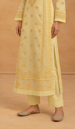 Gul Women's Lakhnavi Handcrafted Organza Chikankari Anarkali Dress- HONC040015