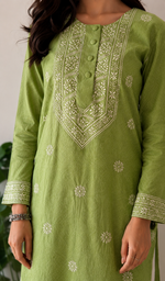 Prisha Women's Lakhnavi Handcrafted Cotton Chikankari Kurti - HONC066666