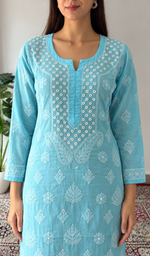 Women's Lucknowi Handcrafted Cotton Chikankari Kurti- HONC392373