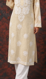 Women's Lucknowi Handcrafted Cotton Chikankari Kurti- HONC0392416