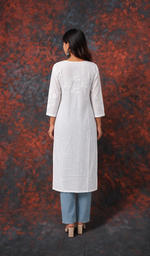 Women's Lucknowi Handcrafted Modal Cotton Chikankari Kurti - HONC0220775