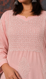 Women's Lucknowi Handcrafted Mul Cotton Chikankari Kurti - HONC0161329