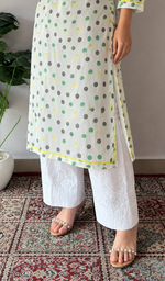 Women's Lucknowi Handcrafted Chiffon Chikankari Kurti- HONC056325