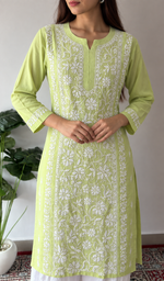 Iqra Women's Lucknowi Handcrafted Cotton Chikankari Kurti - HONC0141263