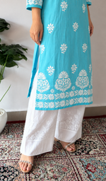Women's Lucknowi Handcrafted Modal Cotton Chikankari Kurti- HONC0392399