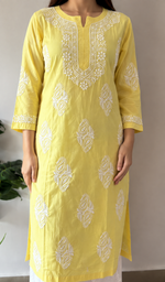 Women's Lucknowi Handcrafted Cotton Chikankari Kurti- HONC0160382