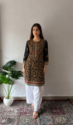 Women's Lakhnavi Handcrafted Cotton Chikankari Kurti - HONC04417