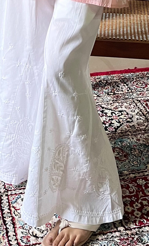 Women's Lucknowi Handcrafted Cotton  Chikankari Sharara - HONC0305858